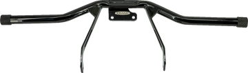 Trask Assault engine guard with black finish and Delrin sliders for Harley Touring