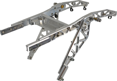 Trask billet rear frame tail section with carbon fiber FXR side covers for Harley Touring
