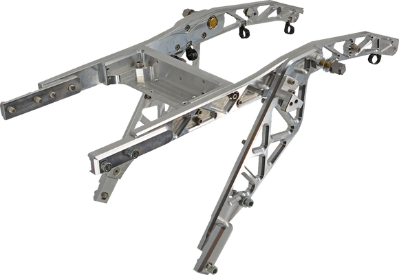 Trask billet rear frame tail section with carbon fiber FXR side covers for Harley Touring