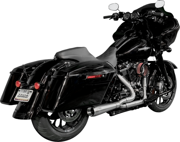 Trask Assault 2:1 exhaust with wire-tied heat shields for Harley Touring 2007-2016