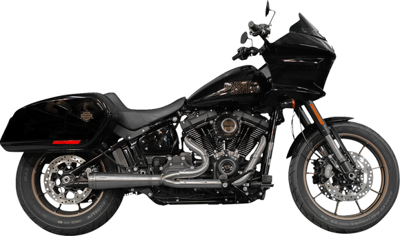 Trask Assault 2-into-1 exhaust system with wire-tied heat shields for Harley Softail