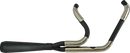 Trask Assault 2-into-1 exhaust system with wire-tied heat shields for Harley Softail