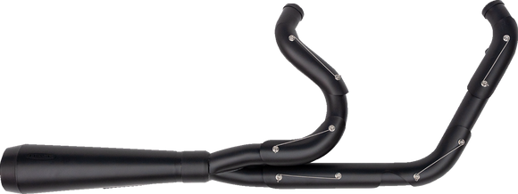 Trask Assault 2-into-1 exhaust system with wire-tied heat shields for Harley Softail