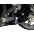 Thrashin Supply Co. woven carbon fiber skid plate with anodized billet aluminum brackets for 2024+ Harley-Davidson Touring