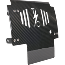 Thrashin Supply Co. woven carbon fiber skid plate with anodized billet aluminum brackets for 2024+ Harley-Davidson Touring