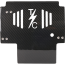 Thrashin Supply Co. woven carbon fiber skid plate with anodized billet aluminum brackets for 2024+ Harley-Davidson Touring