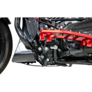Thrashin Supply Co. woven carbon fiber skid plate with anodized billet aluminum brackets for 2024+ Harley-Davidson Touring