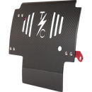 Thrashin Supply Co. woven carbon fiber skid plate with anodized billet aluminum brackets for 2024+ Harley-Davidson Touring