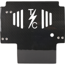 Thrashin Supply Co. woven carbon fiber skid plate with anodized billet aluminum brackets for 2024+ Harley-Davidson Touring