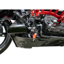 Thrashin Supply Co. woven carbon fiber skid plate with anodized billet aluminum brackets for 2024+ Harley-Davidson Touring