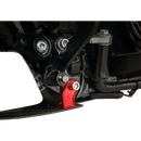 Thrashin Supply Co. woven carbon fiber skid plate with anodized billet aluminum brackets for 2024+ Harley-Davidson Touring