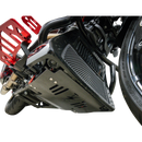 Thrashin Supply Co. woven carbon fiber skid plate with anodized billet aluminum brackets for 2024+ Harley-Davidson Touring