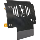 Thrashin Supply Co. woven carbon fiber skid plate with anodized billet aluminum brackets for 2024+ Harley-Davidson Touring