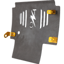 Thrashin Supply Co. woven carbon fiber skid plate with anodized billet aluminum brackets for 2024+ Harley-Davidson Touring