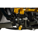 Thrashin Supply Co. woven carbon fiber skid plate with anodized billet aluminum brackets for 2024+ Harley-Davidson Touring