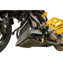 Thrashin Supply Co. woven carbon fiber skid plate with anodized billet aluminum brackets for 2024+ Harley-Davidson Touring