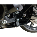 Thrashin Supply Co. woven carbon fiber skid plate with anodized billet aluminum brackets for 2024+ Harley-Davidson Touring