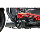 Thrashin Supply Co. woven carbon fiber skid plate with anodized billet aluminum brackets for 2024+ Harley-Davidson Touring