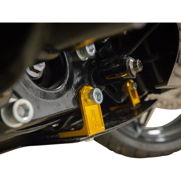Thrashin Supply Co. woven carbon fiber skid plate with anodized billet aluminum brackets for 2024+ Harley-Davidson Touring