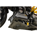 Thrashin Supply Co. woven carbon fiber skid plate with anodized billet aluminum brackets for 2024+ Harley-Davidson Touring