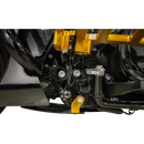 Thrashin Supply Co. woven carbon fiber skid plate with anodized billet aluminum brackets for 2024+ Harley-Davidson Touring